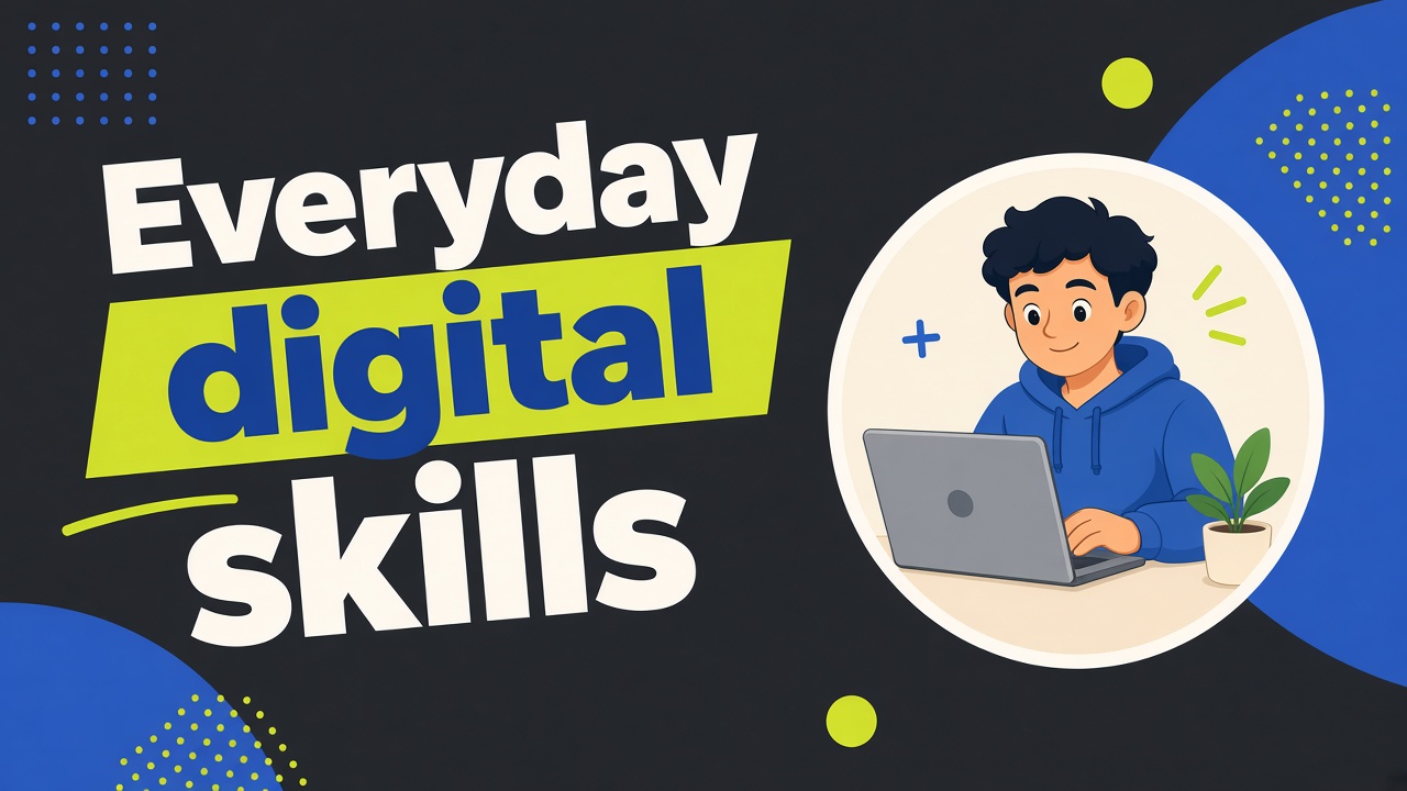 Everyday digital skills course tile with avatar